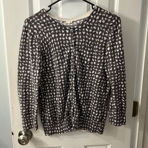 Gray and white pattern J. Crew cardigan